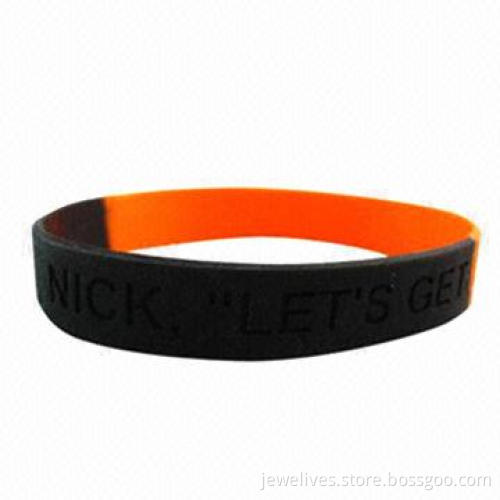 Silicone Wristband, Available with Debossed or Embossed Logo, Customized Colors are Accepted